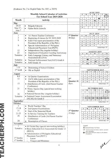 schedule 2019 philippines|DepEd School Calendar for School Year 2019–2020.